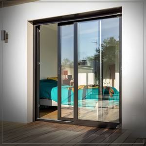 Vidrio de doble acristalamiento de fibra de vidrio deslizante de aleación de aluminio personalizado de alta calidad para Patio balcón diseño moderno ahorro de energía - Product Image 1