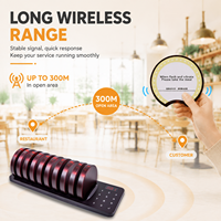 Système d'appel sans fil pour restaurant, ensemble de 10 bipeurs 433 MHz avec clavier tactile pour service de restauration, aire de restauration, café
