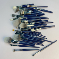 Ensemble de pinceaux de maquillage professionnel complet de luxe Vonira, 52 pièces, étiquette privée, logo personnalisé, pinceaux de maquillage bleus avec virole en laiton