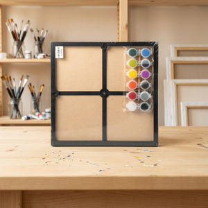 Black Wooden Painting Canvas With Color Palette 12x12 Inch For Acrylic Art - Product Image 1