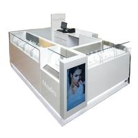 Vitrine de bijouterie en verre personnalisée en usine avec éclairage LED pour kiosque de centre commercial, comptoir de présentation de bijoux à vendre