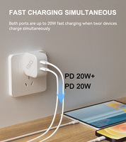 IBD Smart Laptop Cell Teléfono móvil QC 3,0 Pd 45W Usb Tipo C Usbc Multi 2 Port Adaptador de viaje Enchufe plegable Cargador de pared rápido Gan