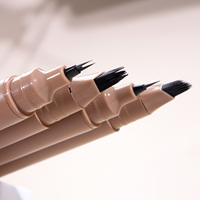 Crayon à sourcils double embout personnalisé avec micro-brosse, waterproof, longue tenue, pour salon de beauté