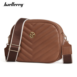 กระเป๋าสะพายข้างผู้หญิง Baellerry สีน้ำตาล แบบเย็บลาย ซิปปิด กันน้ำ กระเป๋าสะพายไหล่เดียว รุ่นซัมเมอร์ 2024 - Product Image 1