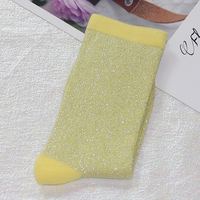 Personnalisation complète, chaussettes en filigrane de haute qualité pour femmes, chaussettes sexy pour femmes, chaussettes scintillantes printemps-automne, couleur bonbon, style coréen