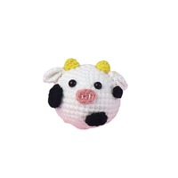 Wowei Cartoon 3D Nouvelle Peluche Tricotée à la Main au Crochet Lapin Mouton Chat Père Noël Porte-clés Cadeau Original Ornement de Bureau