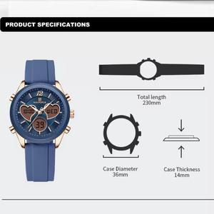 <span class=keywords><strong>Montre</strong></span>-<span class=keywords><strong>bracelet</strong></span> NAVIFORCE pour <span class=keywords><strong>femme</strong></span> avec <span class=keywords><strong>bracelet</strong></span> élégant en silicone, nouveau <span class=keywords><strong>double</strong></span> affichage de l'heure, étanche, style professionnel, <span class=keywords><strong>bracelet</strong></span> ovale 5045 - Product Image 4
