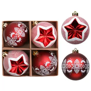 Eaglegits-Bolas de plástico de estilo moderno, ornamento de alta calidad, colgante de árbol, bola de Navidad roja y blanca