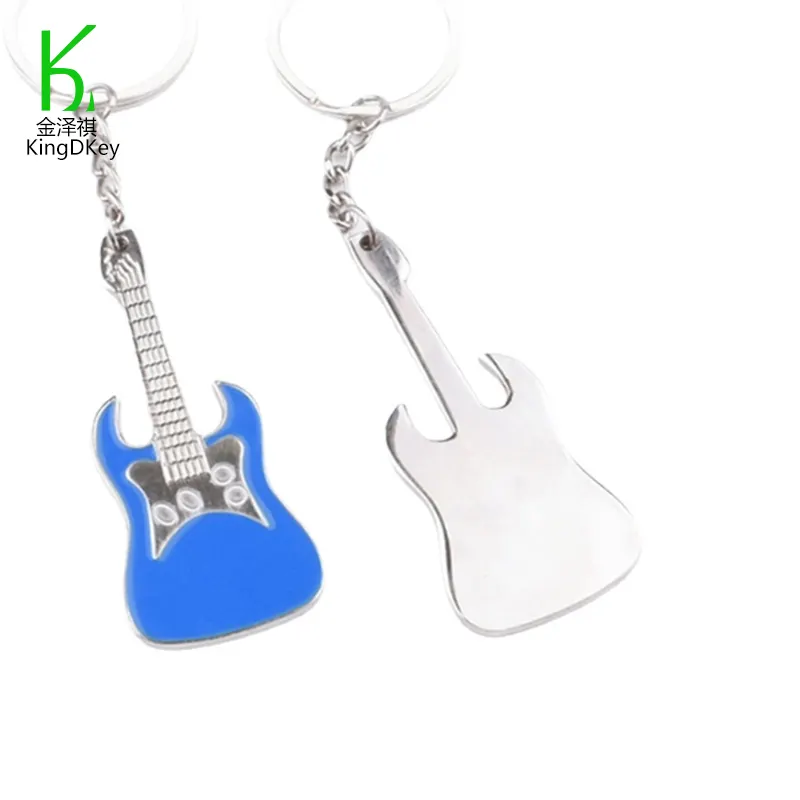 New design Guitar shape keychain China manufacturers personalized custom metal keyring for Promotion Gifts