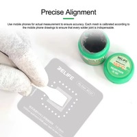 RELIFE RL-044 58 pièces Série AD Kit de pochoirs en acier pour reballing de puces, compatible avec divers téléphones de la série AD, outils de réparation