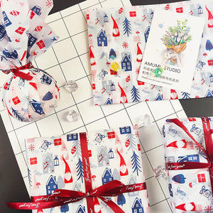 Fond blanc bleu-vert neige <span class=keywords><strong>maison</strong></span> Saint vieil homme étincelle copie papier personnalisé vacances éléments emballage cadeau papiers sorbet - Product Image 1