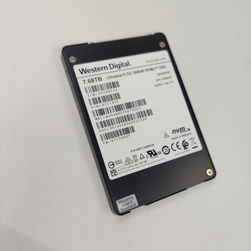 WD Ultrastar DC SN640 7.68TB SSD NVMe U.2 - Unità A Stato Solido Per PC, Usato In Ottime Condizioni
