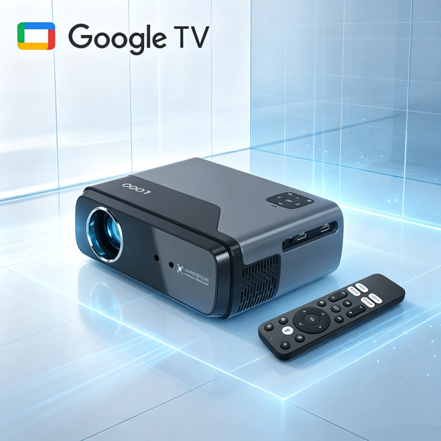 OEM A8+ Upgrade 1600ANSI Lumens Google TV 4K Movie Projectors Android 14.0  Dongle Projector With NFC Intelligent Voice