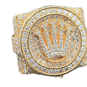 Bague de championnat personnalisée pour homme en argent 925, style hip-hop, avec logo personnalisé, sertie de pierres, style rappeur, pour fiançailles, mariage, moissanite - Product Image 1