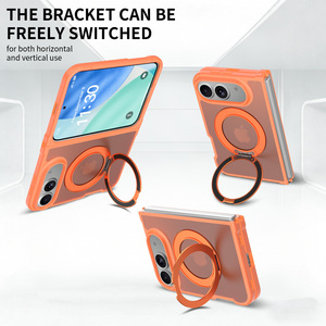 Étui de téléphone rotatif en métal style orange pour <span class=keywords><strong>iPhone</strong></span> Fold, doux comme de la soie, pliable, antichoc, personnalisé, magnétique - Product Image 6