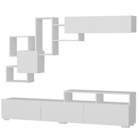 Mueble de TV Moderno de Lujo con Paneles de Madera Europeos, Tablero de Partículas Blanco, Muebles para Sala de Estar y Comedor de Turquía, Superventas