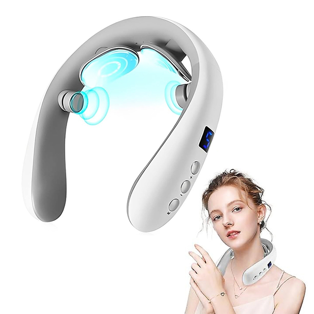 Professional  Wireless Intelligent TENS Electric Pulse Neck Massage Device with Heat Cervical Spine Pain Relief Neck Massager