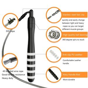 Chất lượng cao tùy chỉnh dây thép cáp tốc độ bỏ qua <span class=keywords><strong>jump</strong></span> <span class=keywords><strong>rope</strong></span> Cordless tập thể dục tùy chọn 2.0 3.0 5.0 độ dày cáp cho Crossfit - Product Image 4