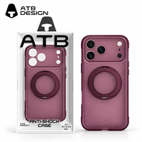 Casing HP ATB Factory Matte Kickstand untuk iPhone 15 16 17 18 Pro Max Capinha De Celular Anti Sidik Jari Grosir