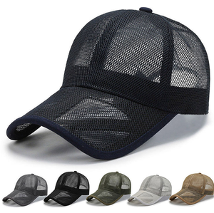 หมวกตาข่ายฤดูร้อนแบบใหม่สำหรับผู้ชายและผู้หญิง ผ้าโพลีเอสเตอร์ 100% ระบายอากาศได้ดี น้ำหนักเบา หมวกเปล่าแบบเรียบ - Product Image 1