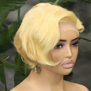 วิกผมแบบตัดสั้น 5*5 สำหรับผู้หญิง วิกผมแบบไม่ต้องใช้กาว มี<span class=keywords><strong>หน้าม้า</strong></span> แสกข้าง สีดำธรรมชาติ ผมบราซิลเวอร์จิ้นแท้ สำหรับวิกผมลูกไม้ ความหนาแน่น 180% - Product Image 2