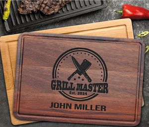 <span class=keywords><strong>Planche</strong></span> à découper en bois d'acacia et de noyer personnalisée pour barbecue FSC BBQ Masters, avec couleur et logo personnalisés, forme et taille personnalisées - Product Image 4