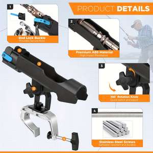Innovative Dual-V Shaped Design 360° Adjustable Aluminum Boat Mount Fishing <b>Rod</b> <b>Holder</b> for Boat - Product Image 2