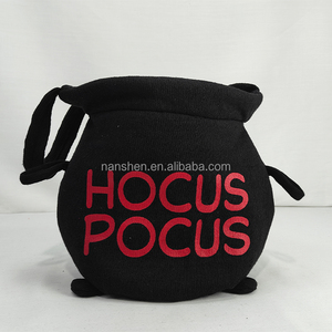 Personnalisé <span class=keywords><strong>HOCUS</strong></span> <span class=keywords><strong>POCUS</strong></span> seau bonbons sacs fourre-tout noir sacs-cadeaux sorcière sacs magiques pour la décoration d'Halloween - Product Image 1