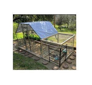 HAOTIAN กระต่ายสัตว์เลี้ยงเล่นกรง/เป็ดโลหะสัตว์สุนัข/บ้านชุบสังกะสีไก่ Coop บ้านขนาดใหญ่ - Product Image 3