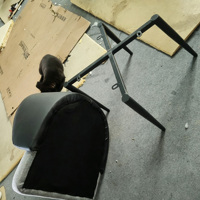 Chaise de salle à manger moderne en matériaux mixtes, dossier en cuir effet griffes de chat, assise en lin, chaise d'appoint avec pieds en métal pour salle à manger et cuisine
