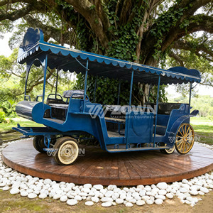 Grande carrière de tourisme électrique de luxe classique en fer, alimentée par batterie, bleue, pour les mariages et le tourisme professionnel - Product Image 4