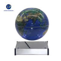 Globe terrestre magnétique en acier inoxydable de 8 pouces avec éclairage LED, carte du monde flottante, sphère terrestre rotative, cadeau technologique, décoration pour la maison et le bureau