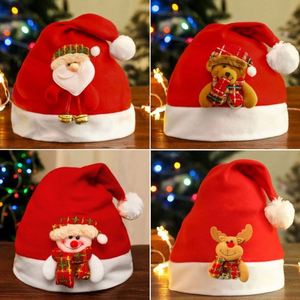 Wholesale Embroidered Cartoon Pattern Santa Claus <b>Hat</b> Flannelette Kids Christmas <b>Hats</b> for Adults - Product Image 5