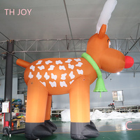 Expédition rapide par avion, décoration de festival, renne géant gonflable de Noël pour l'extérieur avec éclairage