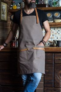 Tablier de cuisine en coton de haute qualité, élégant et tendance, avec sangle réglable, idéal pour une utilisation thermique, choix du chef, logo personnalisé - Product Image 2