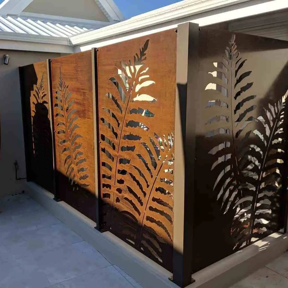 Corten steel laser cutting room divider & screen outdoor patio wall screen panels