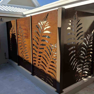 Divisorio e Schermo in Acciaio Corten Tagliato al Laser per Esterni, Pannelli Decorativi per Patio - Product Image 1