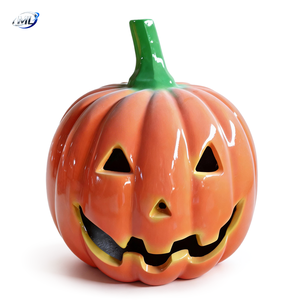 รูปปั้นฟักทองยักษ์ FRP สำหรับตกแต่งห้างสรรพสินค้าในธีมฮาโลวีน ประติมากรรมฟักทองไฟเบอร์กลาสสร้างสรรค์ อุปกรณ์ประกอบฉากงานฮาโลวีน - Product Image 6