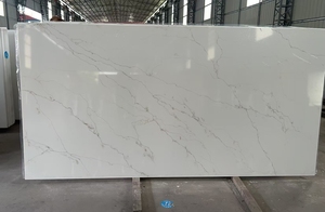 Bán buôn 1600*3200 mét calcatta trắng đá thạch anh không thấm nước chống cháy Đá Nhân Tạo <span class=keywords><strong>Countertop</strong></span> cho nhà bên ngoài bức tường - Product Image 3