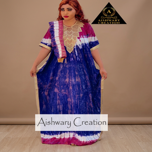 Caftán largo musulmán para mujer, teñido a mano, de gasa, estilo Abaya, con detalles de encaje, para la oración del Ramadán y ocasiones festivas. - Product Image 5
