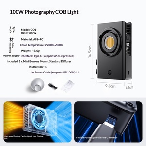 <span class=keywords><strong>Ulanzi</strong></span> ไฟเติมแสงสำหรับถ่ายภาพ COB 100W C01ปรับอุณหภูมิสีพกพาได้อุปกรณ์เสริมความงามและการถ่ายภาพบุคคลกลางแจ้ง - Product Image 6