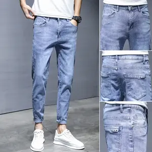 Streetwear hochwertige individuell bedruckte Jeans Vintage Waschjeans Herren Denim Hosen Laserdruck Denim Jeans Herren