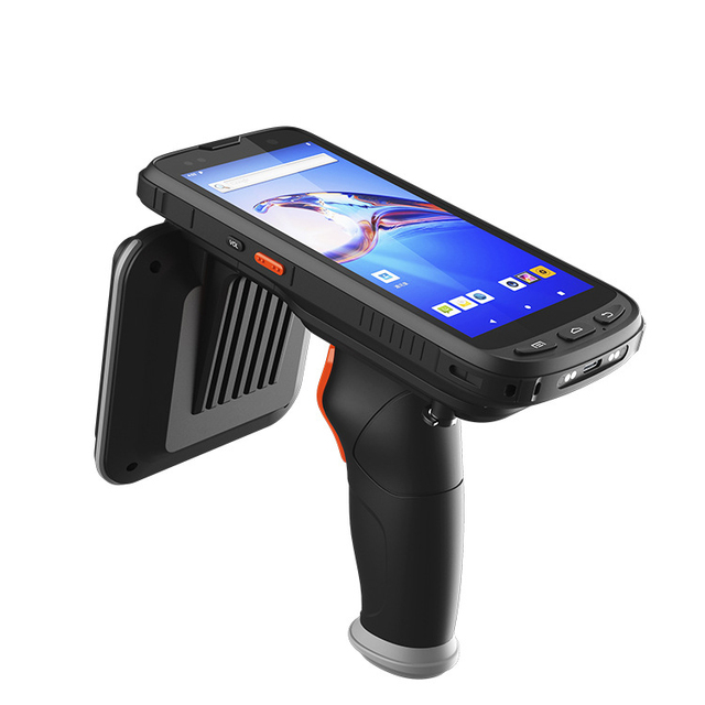 Android Handheld RFID UHF Reader 1D 2D Barcode Scanner Long Range Access Control Card Readers ABS Material Operating Frequency