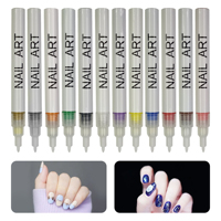 Marqueur de stylo de peinture de couleur de graffiti d'ongle stylo imperméable de vernis à ongles outils de vernis à ongles modèles de couleur 3D