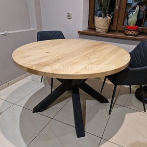 America di alta qualità nuova sala da pranzo di Design soggiorno appartamento 80 MDF legno <span class=keywords><strong>grezzo</strong></span> Color <span class=keywords><strong>noce</strong></span> tavoli rotondi in legno - Product Image 5