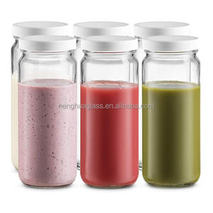 360ml 12oz עגול משקאות זכוכית בקבוק 12 חבילה רחב פה ישר קצה מיץ פרגון ריבה דבש בקבוק צנצנת עם לבן פלסטיק כובע - Product Image 6