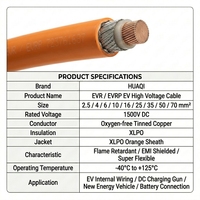 Cable Blindado para Vehículos Eléctricos Huaqi en Color Naranja, Tamaño 25-95 Milímetros Cuadrados, Material de Aislamiento XLPO