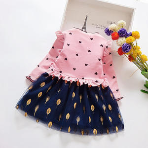 Vestido TDH para Bebés y Niñas Pequeñas con Estampado de Corazones, Manga Larga y Costuras Florales - Product Image 6