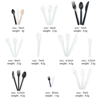Ensemble d'ustensiles jetables compostables en bagasse, kit de vaisselle écologique, fourchettes, couteaux, cuillères biodégradables pour fête