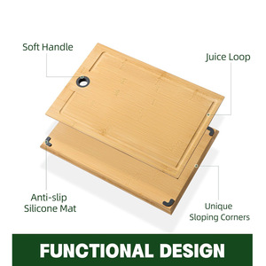 Tabla de Cortar de Bambú de Cuatro Lados Rectangular con Asa, Tabla de Cortar Antibacteriana para Uso en la Cocina - Product Image 5
